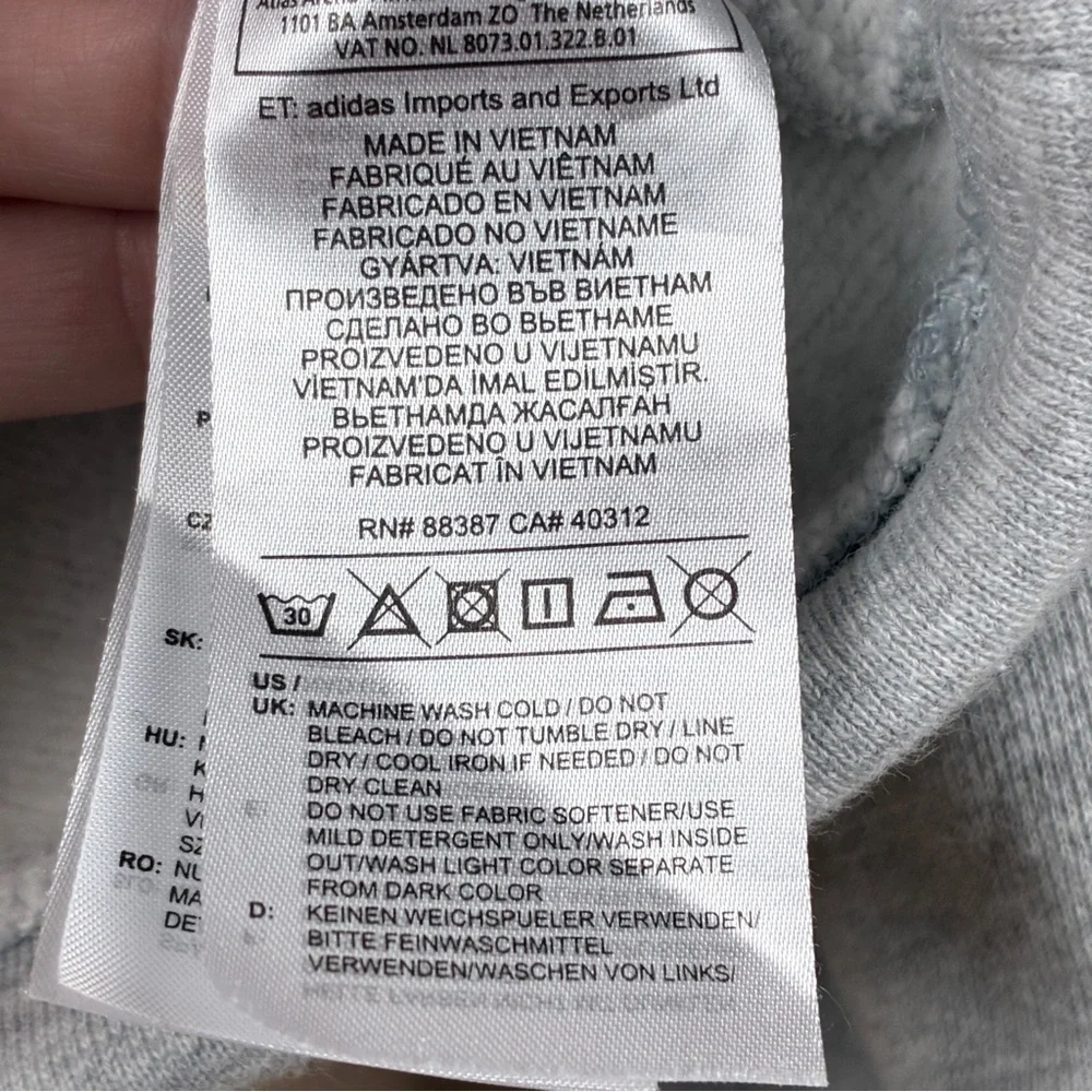Adidas Originals Cropped Half Zip Sweatshirt XS Grey Streetwear Clean Girl Y2K - Picture 7 of 10